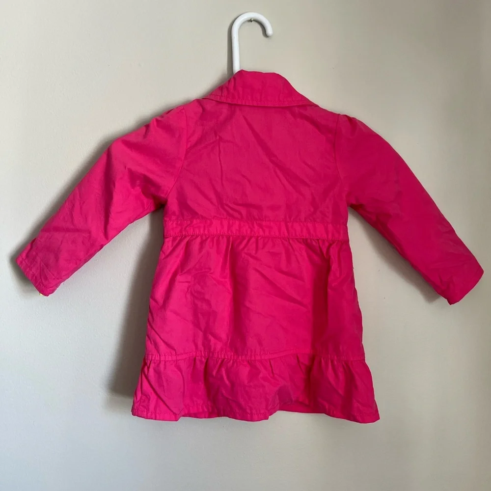 Oshkosh Pea Coat Girl's 2T Pink Long Sleeve‎ Green Lined Spring Easter Princess